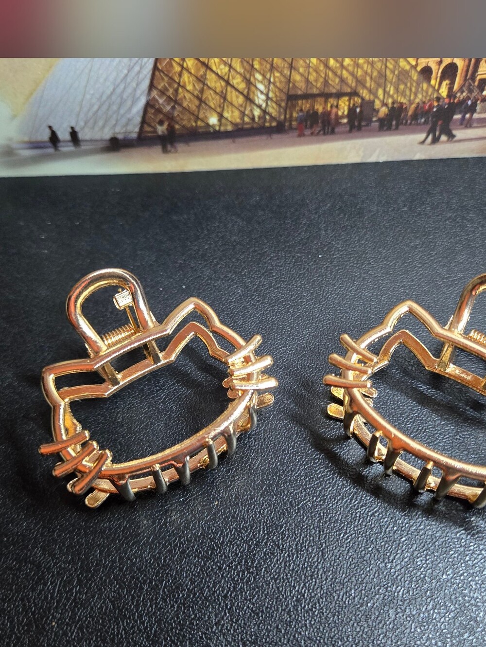✨️FASHION SET OF 2 HK OUTLINE HAIR CLIPS- GOLD